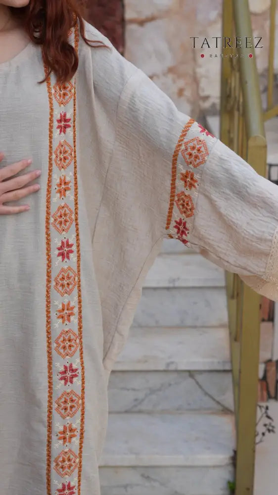 Pearl Abaya - Handmade Elegance with Red Embroidery (Copy) - One size - Clothing & Wearables
