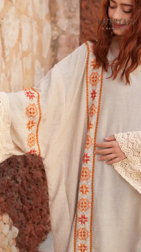 Pearl Abaya - Handmade Elegance with Red Embroidery (Copy) - One size - Clothing & Wearables