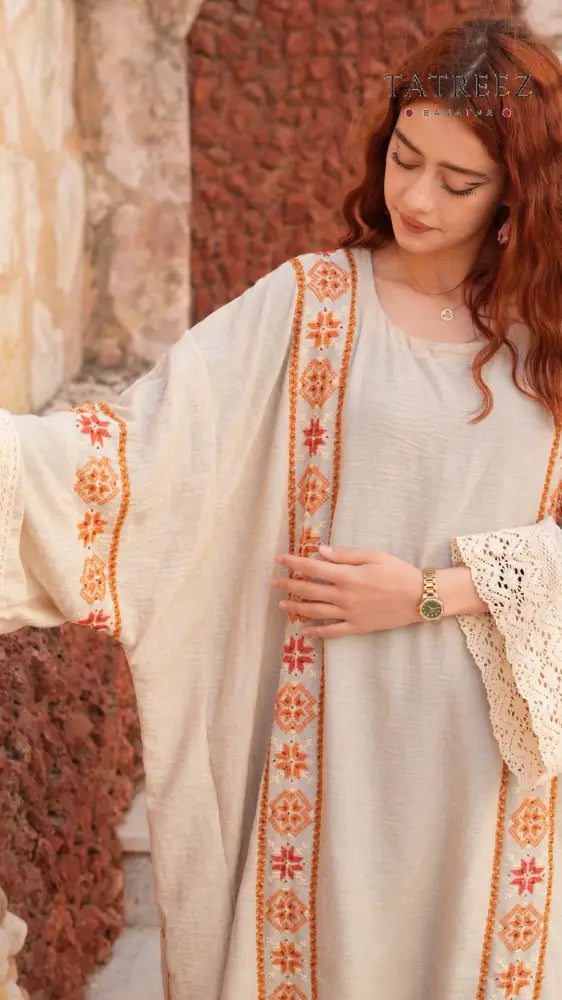 Pearl Abaya - Handmade Elegance with Red Embroidery (Copy) - One size - Clothing & Wearables