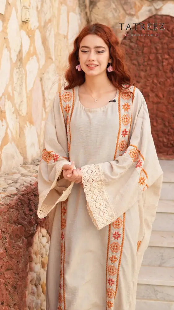 Pearl Abaya - Handmade Elegance with Red Embroidery (Copy) - One size - Clothing & Wearables