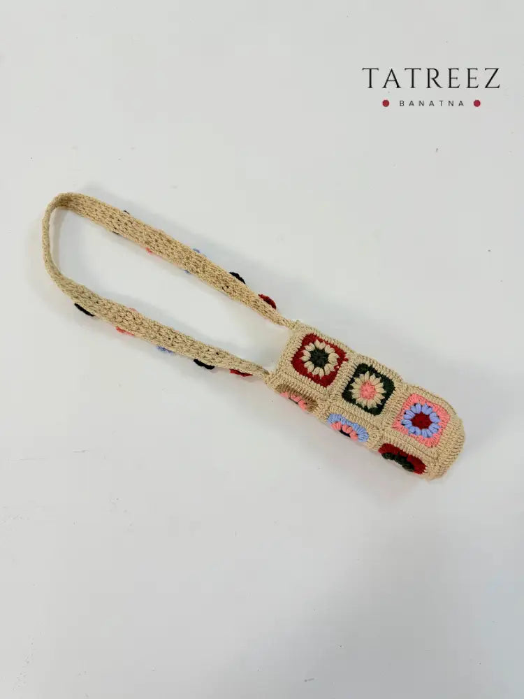 Crochet Bottle Holder | Floral Handmade | Tatreez Banatna Accessories