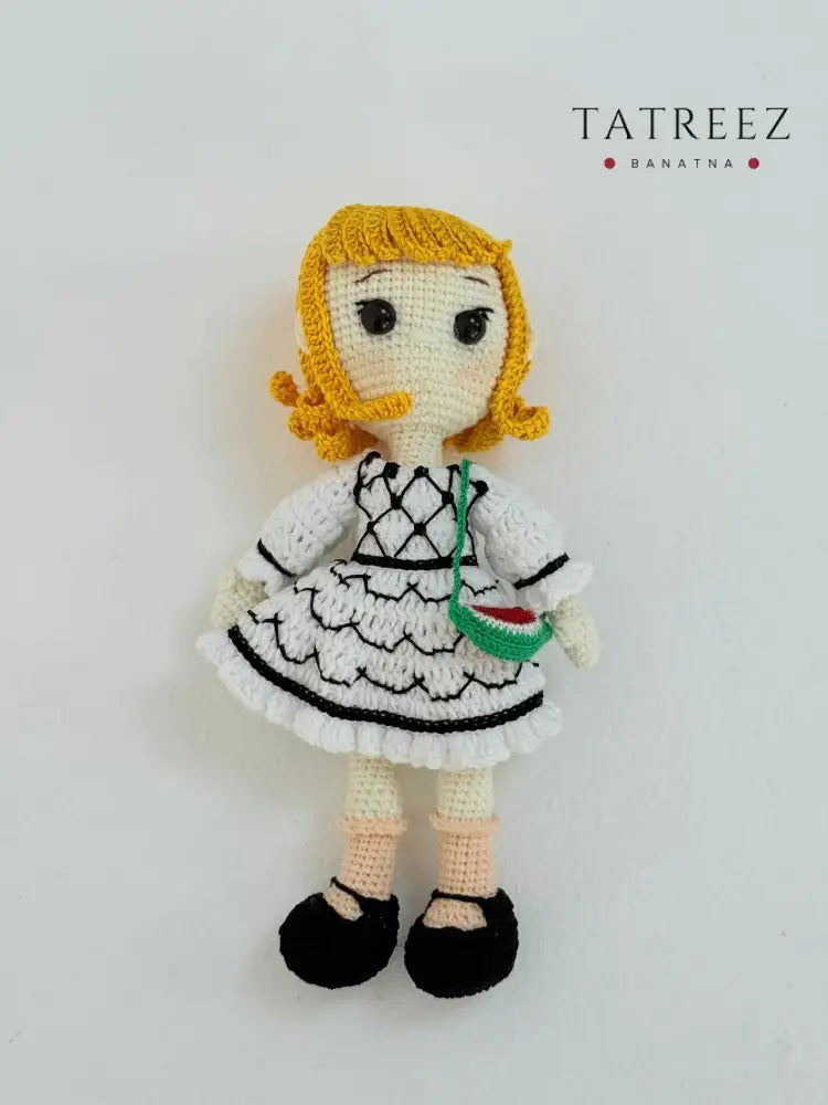 Crochet Doll | Kuffiyeh Dress | Tatreez Banatna Handmade Clothing & Wearables