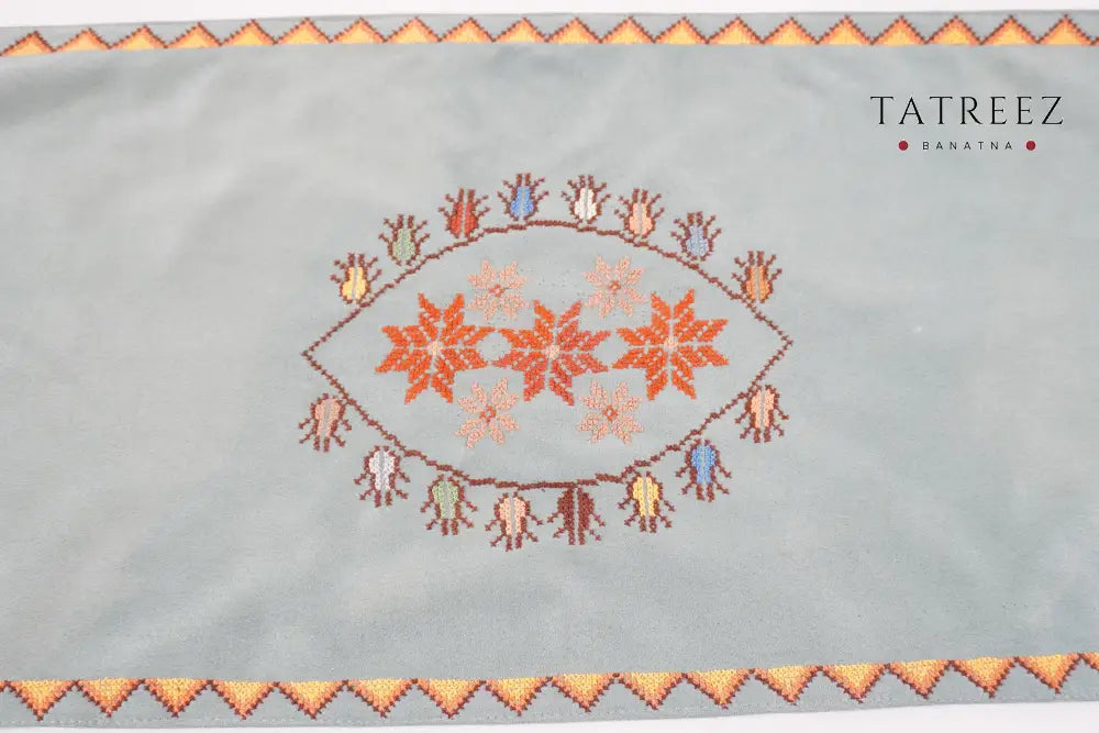 Embroidered Suede Table Runner | Handmade | Tatreez Banatna Accessories