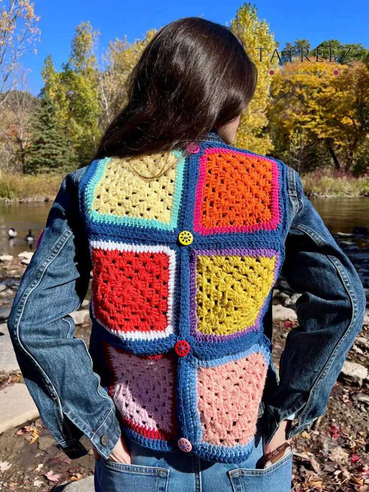 Exquisite Denim Jacket with Lebanese Crochet Artistry Clothing & Wearables