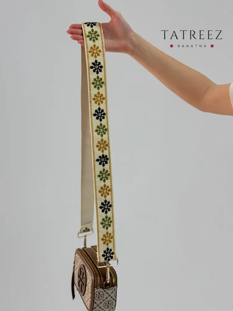 Embroidered Bag Strap with Floral Tatreez | Handmade Adjustable Strap Accessories