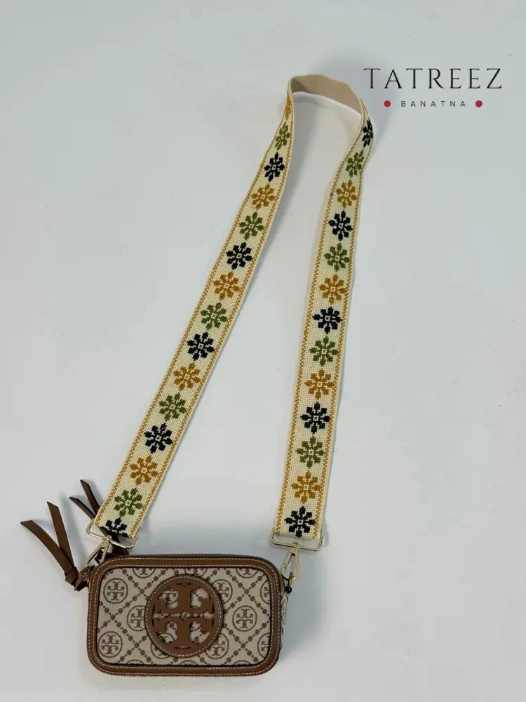 Embroidered Bag Strap with Floral Tatreez | Handmade Adjustable Strap Accessories