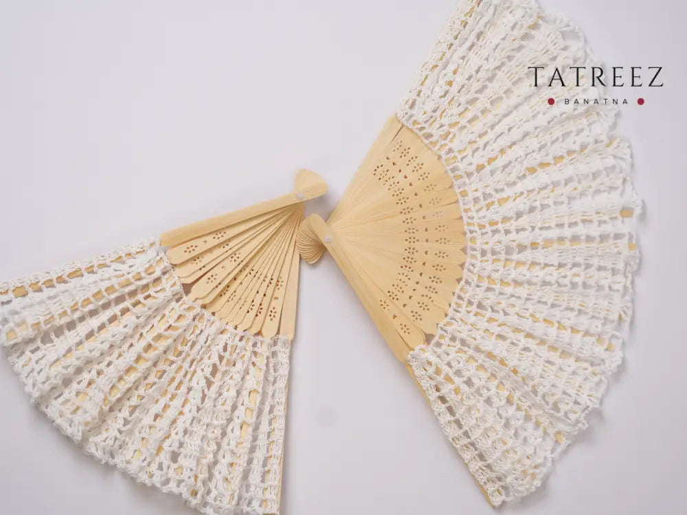 Hand-Crocheted White Fan | Limited Edition | Tatreez Banatna - Accessories