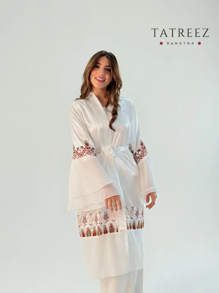 Hand Embroidered Bridal Thoub with Al Roos - Perfect for Henna Night & Getting Ready Clothing & Wearables