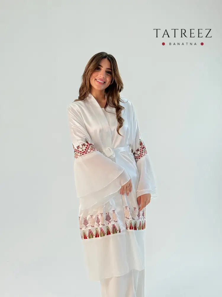 Hand Embroidered Bridal Thoub with Al Roos - Perfect for Henna Night & Getting Ready Clothing & Wearables