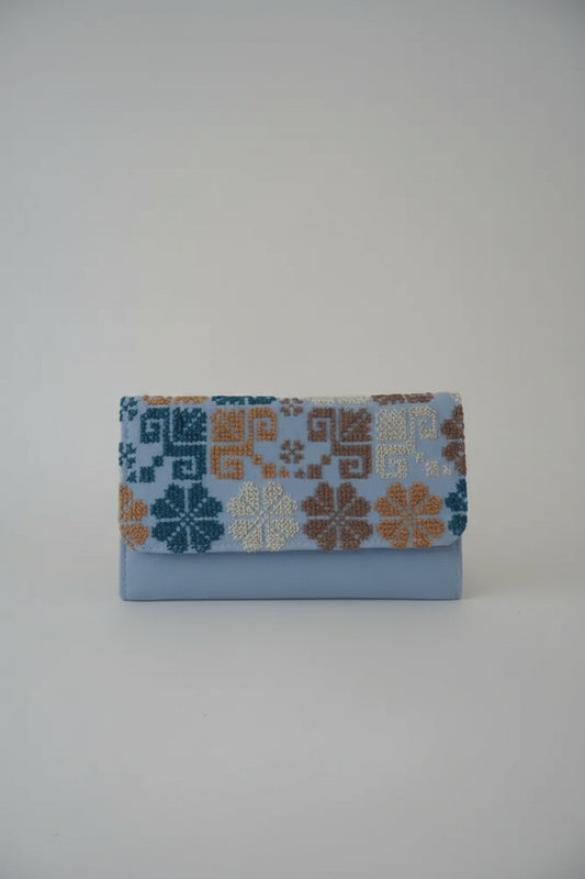 Hand Embroidered Clutch in Stunning Blue Shades Accessories