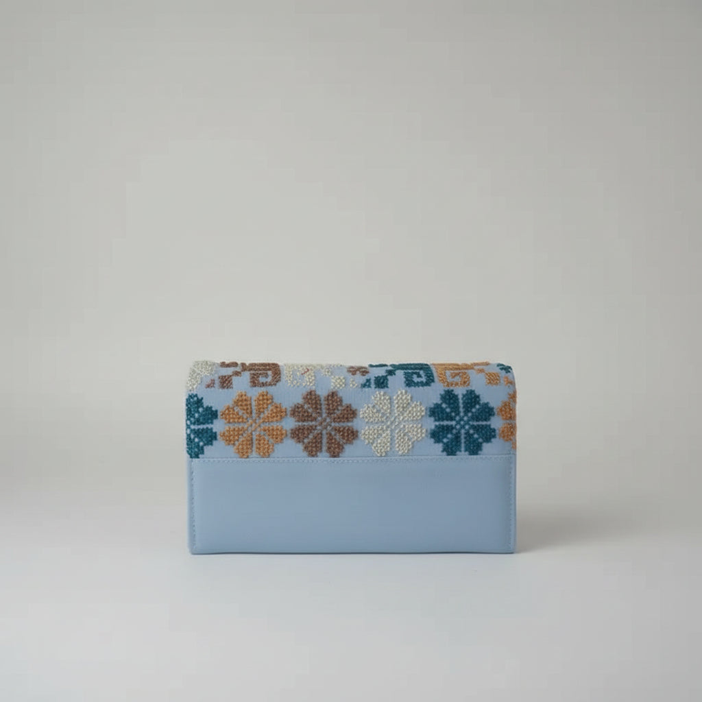 Hand Embroidered Clutch in Stunning Blue Shades Accessories