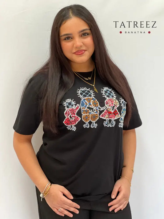 Handhala Family Cotton T-Shirt - Cultural Elegance in Modern Style Clothing & Wearables