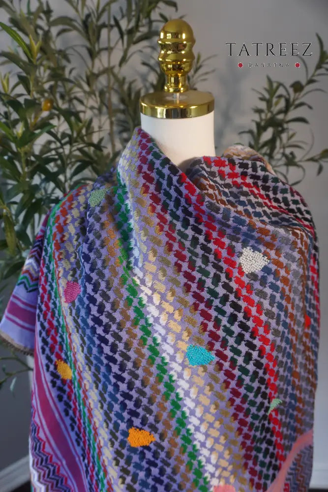 Handmade Colorful Kofea with Bright Embroidery on a Purple Base Accessories