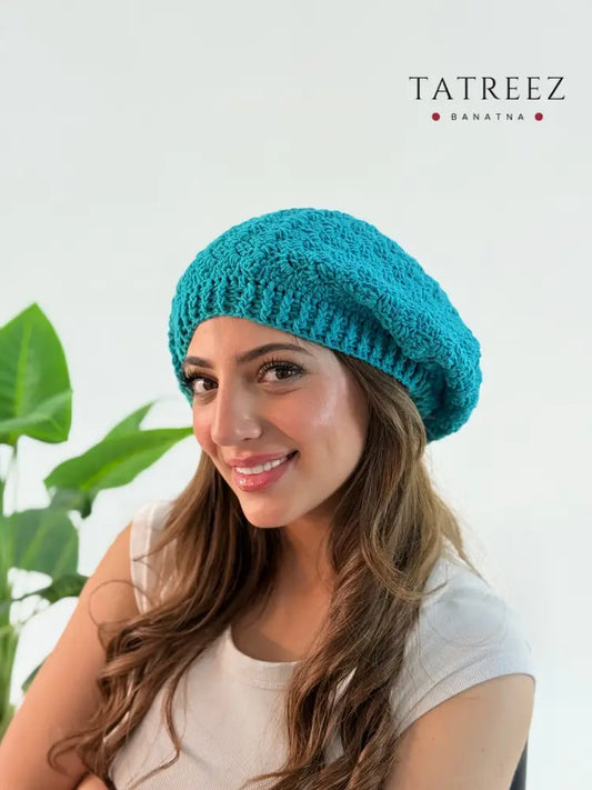 Handmade Crochet Beanie - Empowering Designs by Resilient Women Aqua Accessories