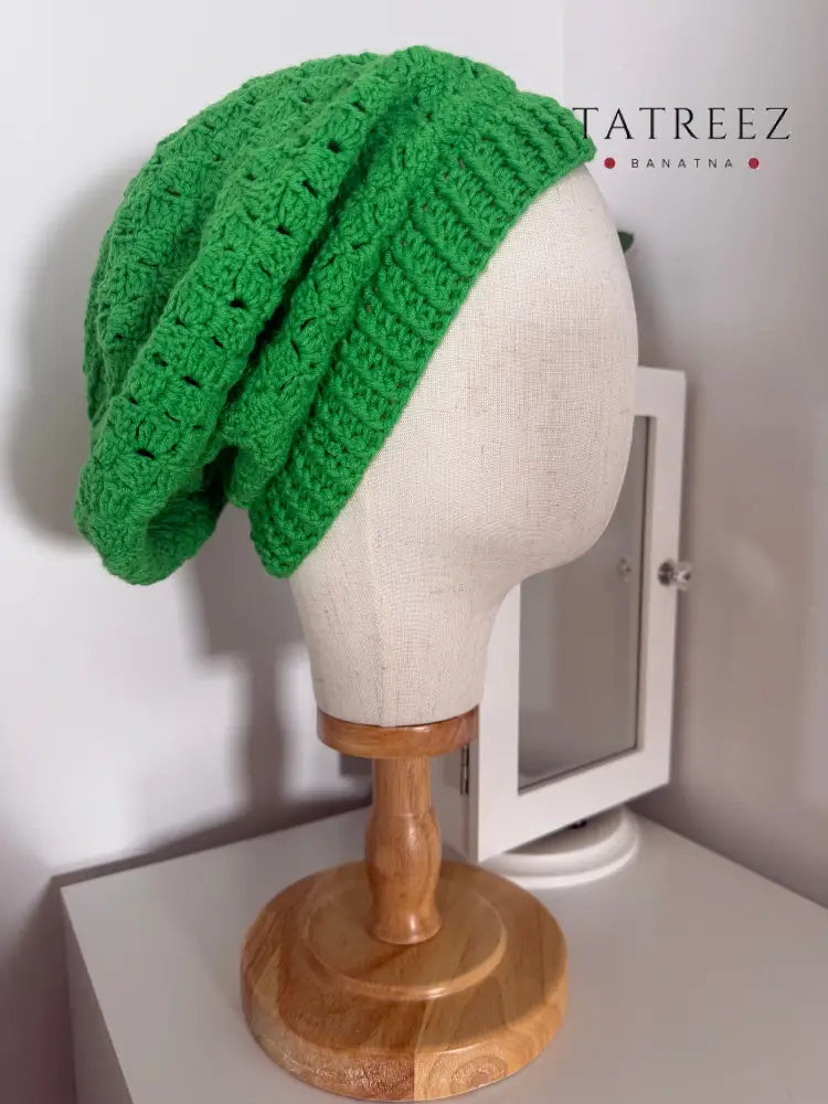 Handmade Crochet Beanie - Empowering Designs by Resilient Women Green Accessories