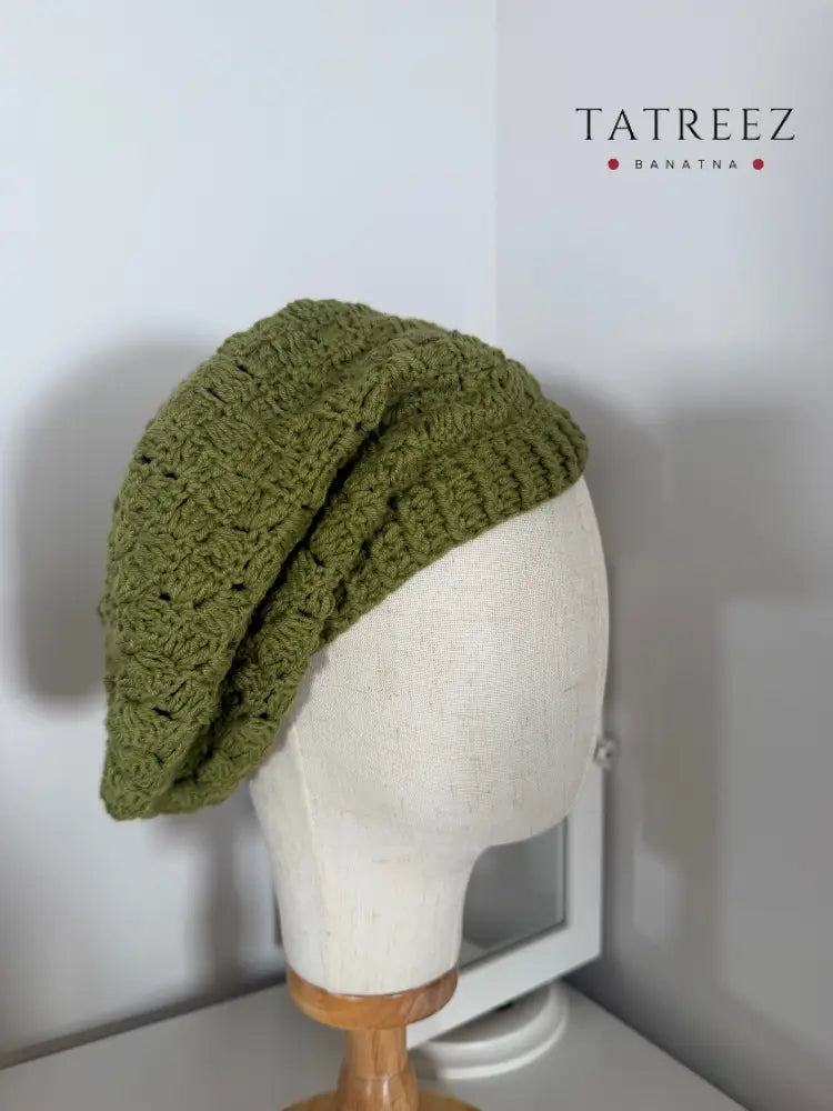 Handmade Crochet Beanie - Empowering Designs by Resilient Women Olive Accessories