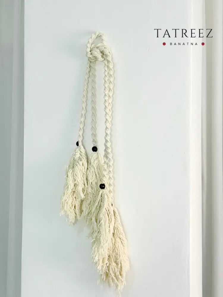 Handmade Crochet Curtain Holders | Boho Tassel Tiebacks Off White Accessories