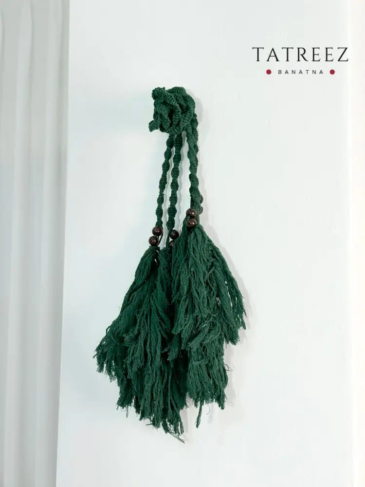 Handmade Crochet Curtain Holders | Boho Tassel Tiebacks olive Accessories