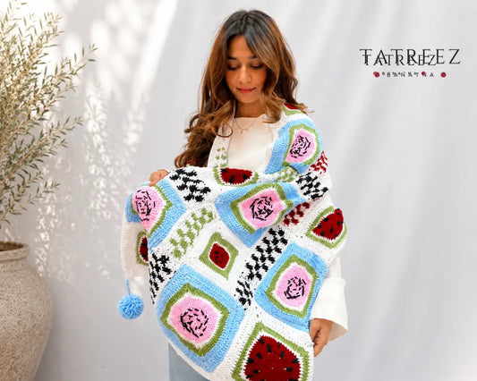 Handmade Crochet Watermelon /Shawl- Cozy Comfort by Resilient Artisans - Clothing & Wearables