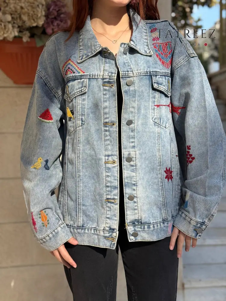 Horea Handmade Embroidered Denim Jacket - Clothing & Wearables