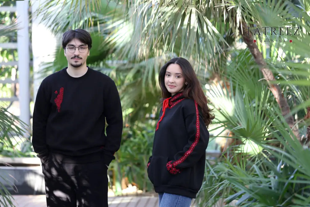 Jana - Paradise: Trendy Hoodie with Stunning handmade Red Embroidery Clothing & Wearables