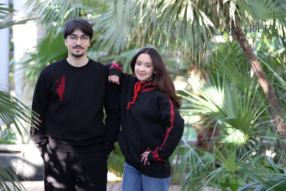 Jana - Paradise: Trendy Hoodie with Stunning handmade Red Embroidery Clothing & Wearables