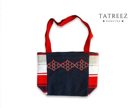Hand-Embroidered Linen Tote Bag with Tatreez | Tatreez Banatna Accessories