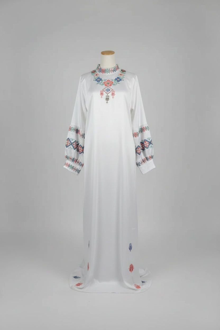 Handmade exclusive Lulu dress design by Tatreez Banatna, Indian taffeta dress"Feel free to make any further adjustments!
