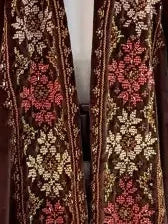 Brown Mokhmal Abaya/Bisht – Handmade Palestinian Tatreez & Beads