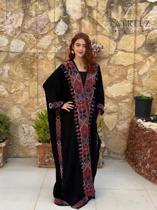 Moon Handmade Bisht Without Back Embroidery| Luxurious Crepe Georgette with Floral Embroidery - One size - Clothing &