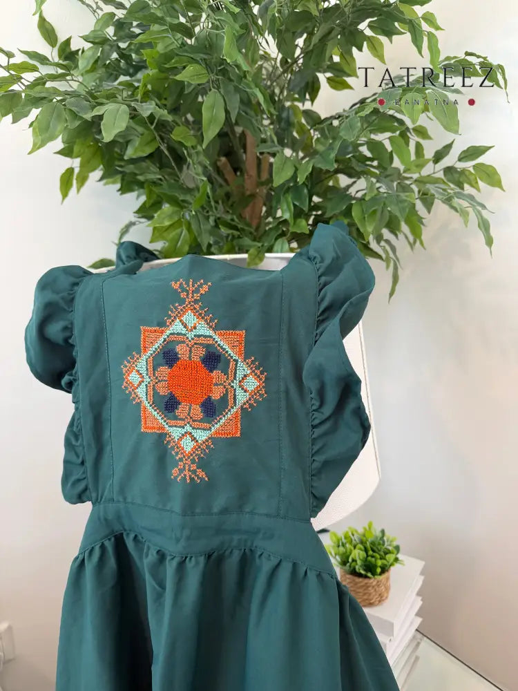 Multi-Color Apron with Geometric Tatreez Motif Clothing & Wearables
