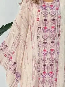 Muna Lilac Crepe Chiffon Abaya – Handmade Palestinian Tatreez