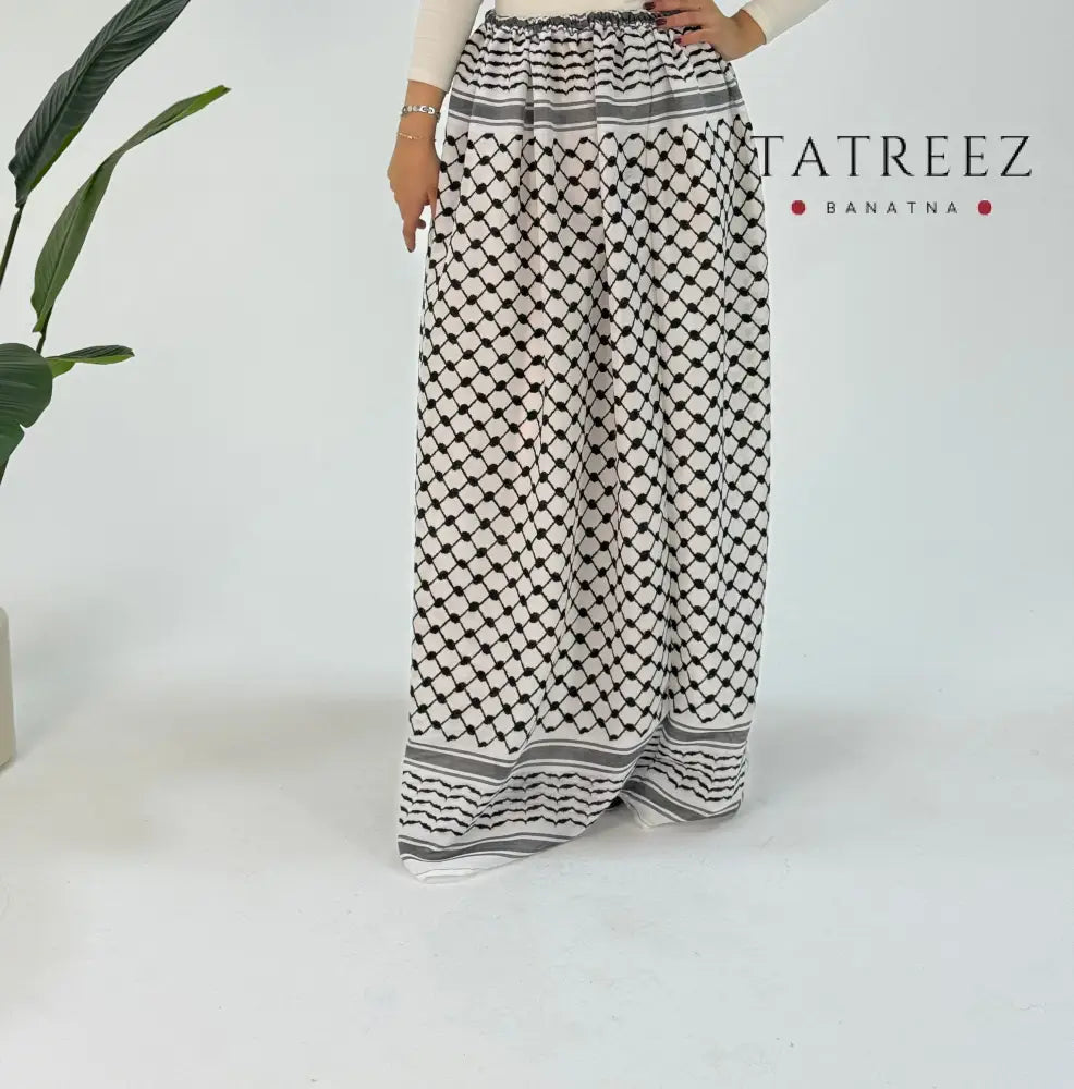 Olive Heritage Skirt | Handmade Palestinian Embroidery for Men & Women One size Clothing & Wearables