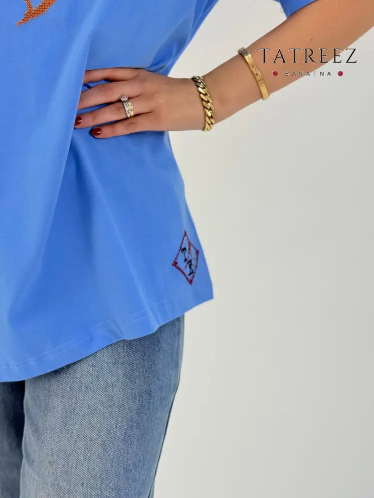 Palestine Embroidered T-Shirt | Handmade Tatreez Tee