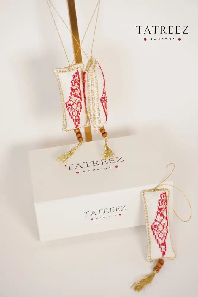 Palestinian Map Car Hanging | Tatreez Banatna Handmade Accessories