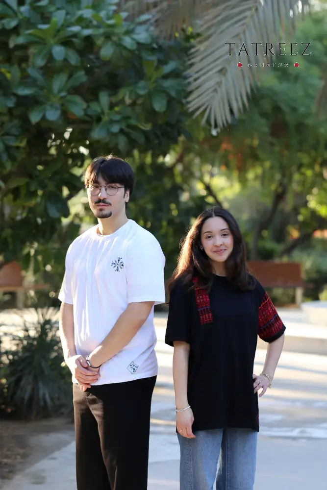 Unique Palestinian Handmade T-Shirt with One-Hand Embroidery Clothing & Wearables