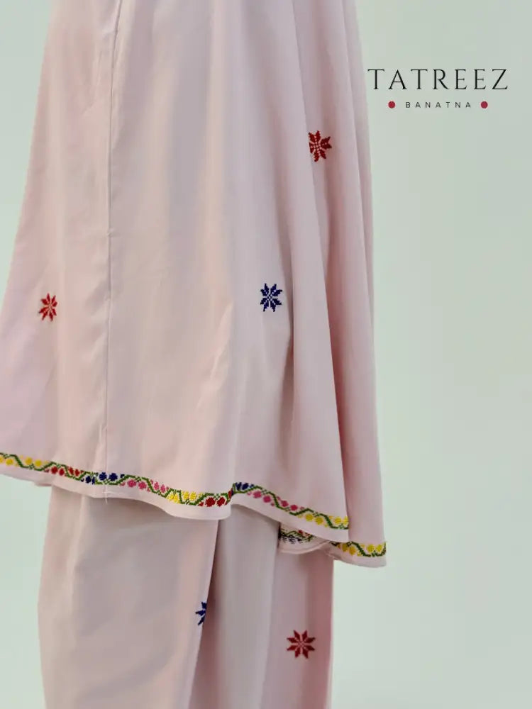Pink Embroidered Prayer Clothes | Tatreez Banatna Clothing & Wearables