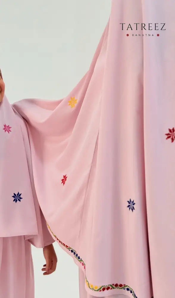 Pink Embroidered Prayer Clothes | Tatreez Banatna Clothing & Wearables