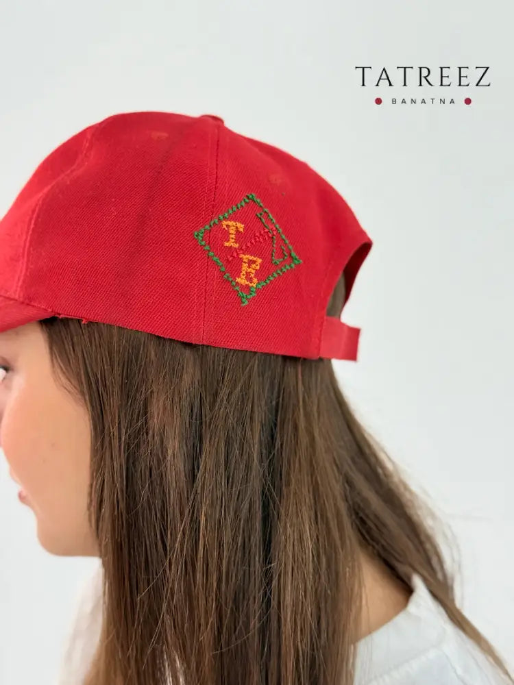 Red Cap Hat with Handhala Embroidery Clothing & Wearables