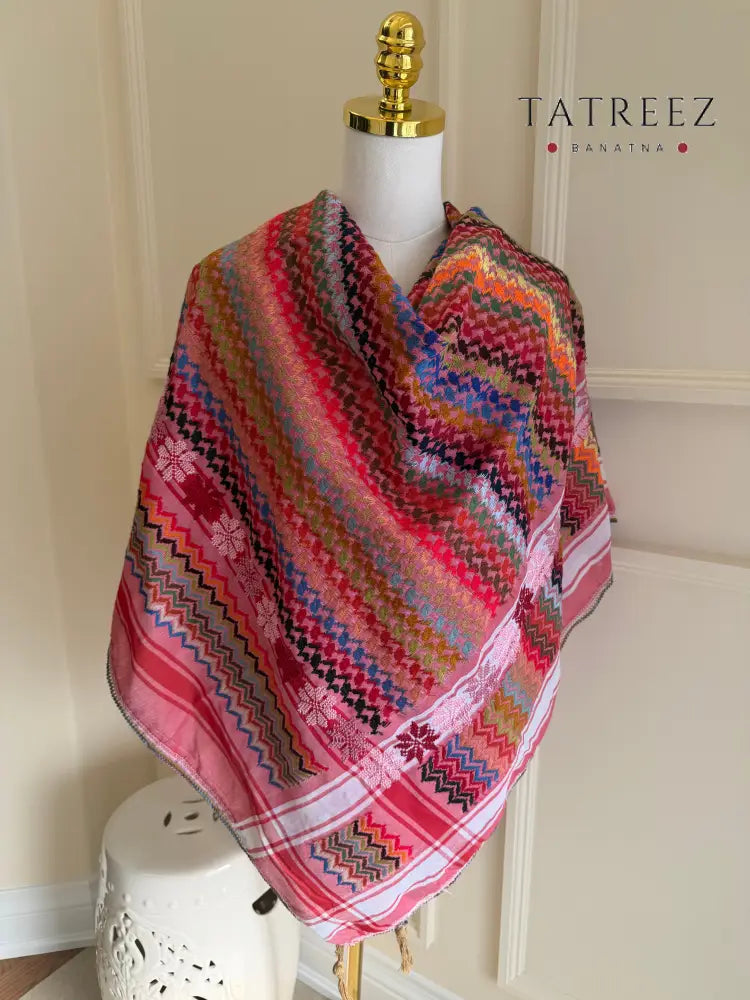 Rosy Dreams Pink Kofea with Handcrafted Embroidery | Unique Style & Comfort Accessories