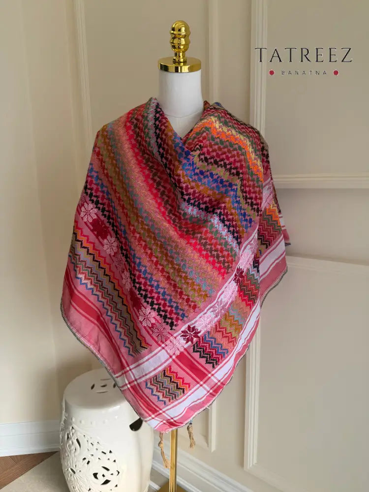 Rosy Dreams Pink Kofea with Handcrafted Embroidery | Unique Style & Comfort Accessories