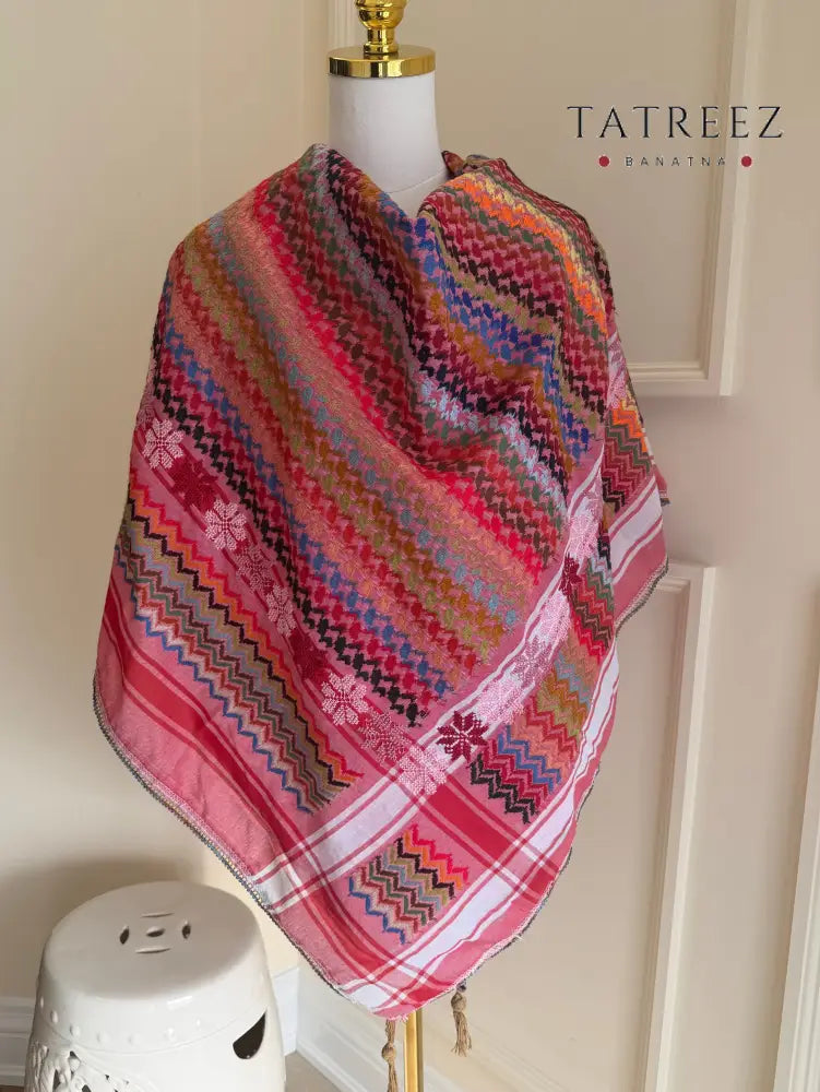 Rosy Dreams Pink Kofea with Handcrafted Embroidery | Unique Style & Comfort Accessories