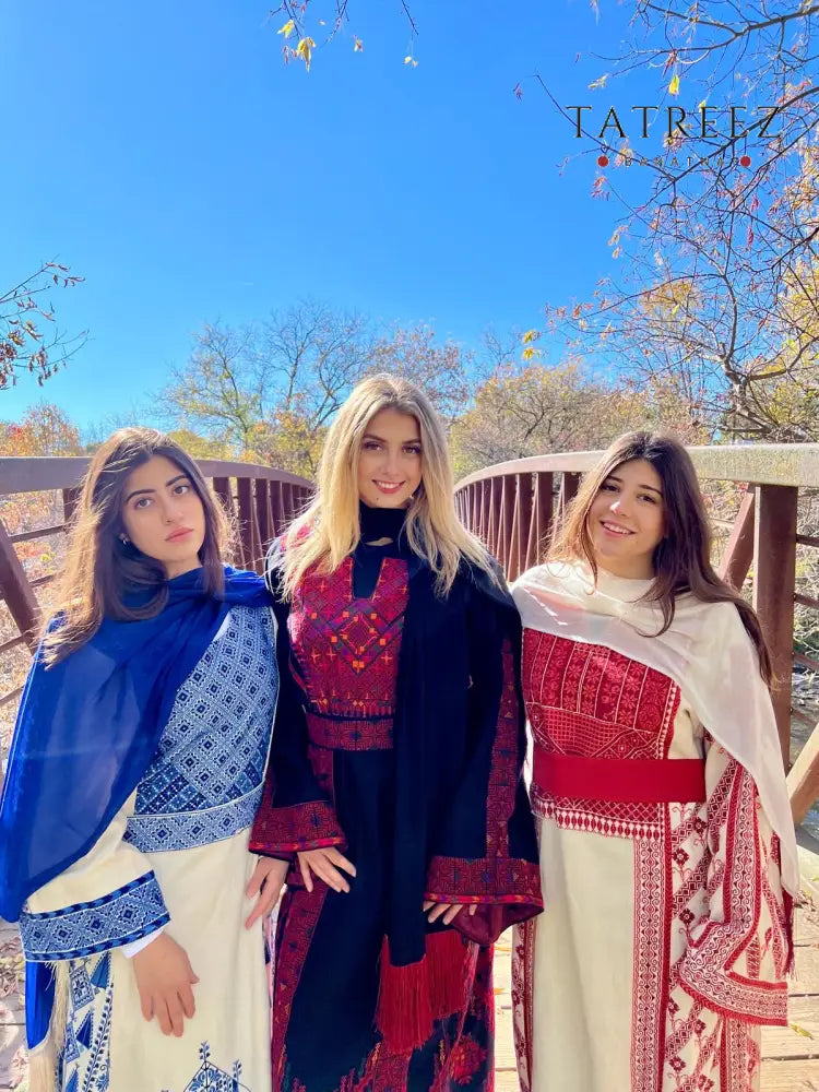 Stunning Handmade Black Thoub with Vibrant Palestinian Embroidery from Yata Al Khalil - One size - Clothing & Wearables
