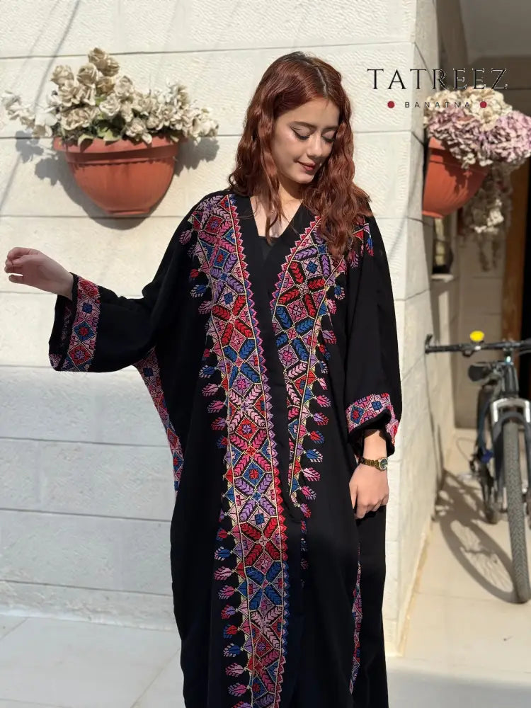 Sunshine Handmade Bisht With Back Embroidery| Luxurious Crepe Georgette with Floral Embroidery - One size - Clothing &