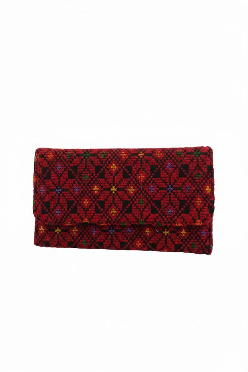 Traditional Red and Black Hand Embroidered Clutch Accessories
