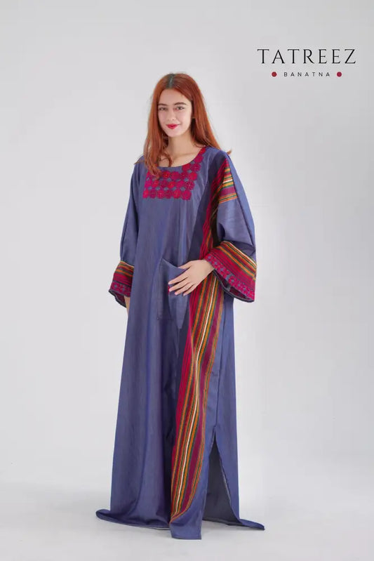 Tulip Handmade Denim Abaya Dress: Where Modern Meets Tradition One size Clothing & Wearables
