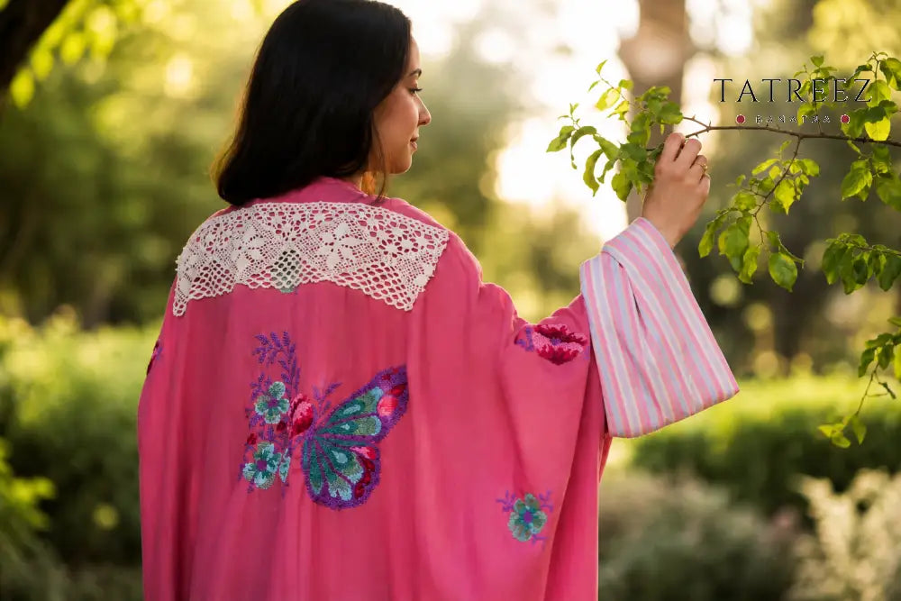 Zayna - Beautiful-Exquisite Handmade Butterfly Embroidered Bisht | Unique Palestinian Tatreez Design - Clothing &