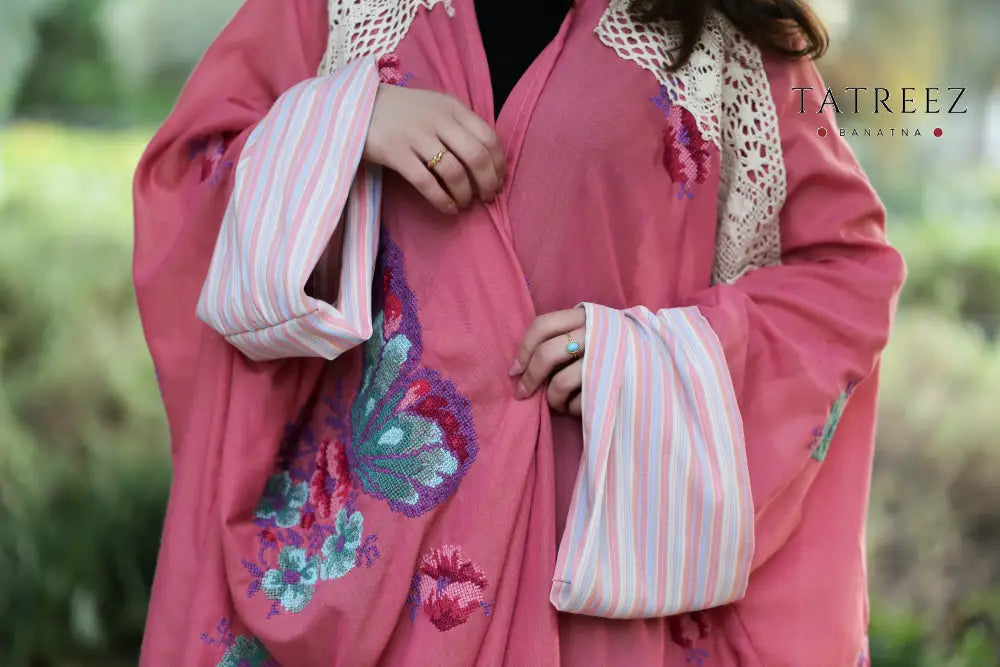 Zayna - Beautiful-Exquisite Handmade Butterfly Embroidered Bisht | Unique Palestinian Tatreez Design Clothing &