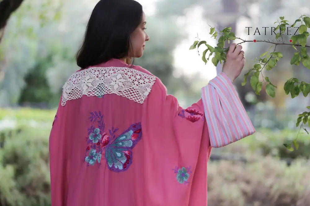 Zayna - Beautiful-Exquisite Handmade Butterfly Embroidered Bisht | Unique Palestinian Tatreez Design Clothing &