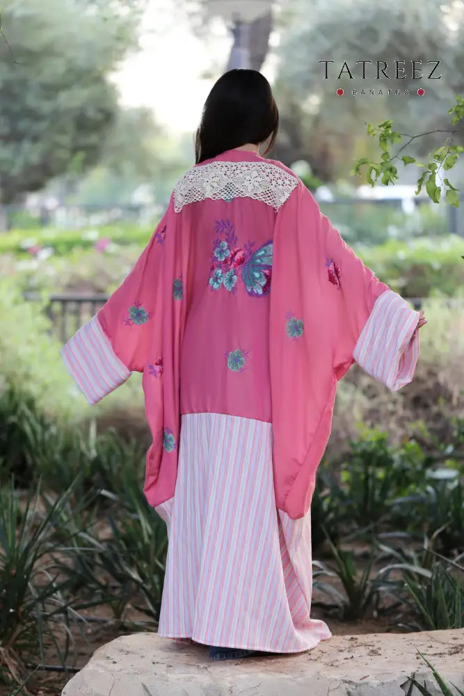 Zayna - Beautiful-Exquisite Handmade Butterfly Embroidered Bisht | Unique Palestinian Tatreez Design Clothing &